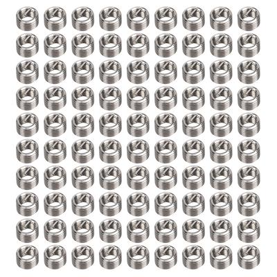 100 Stück Gewindeeinsätze Innengewinde Reduziermutter Reparaturwerkzeug Edelstahl Befestigungselement M2.5x0.451.5D