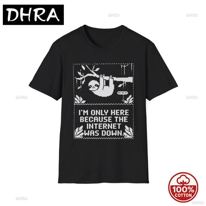 Funny Sloth TShirt Internet Was Down Meme Shirt No WiFi Graphic Tee Introvert Humor Shirt Pixel Art Meme T Shirt S