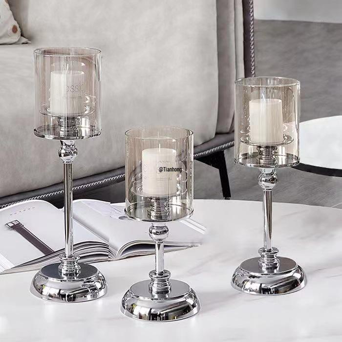 Nordic Luxury Glass Candle Holder: Romantic Retro Table Decoration for Candlelight Dinners