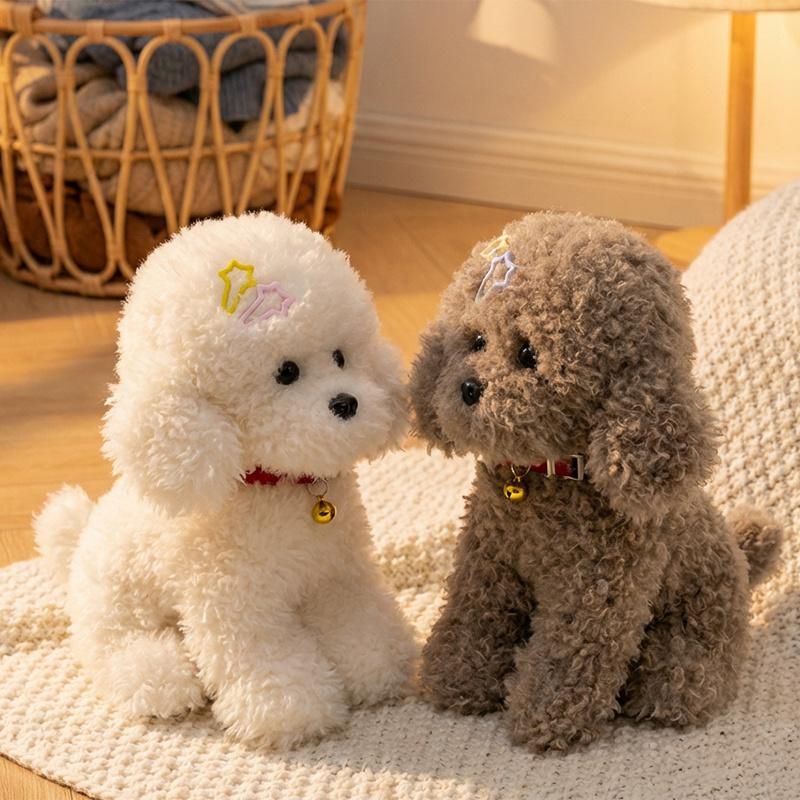 Poodle Plush Toys Simulated Dog Stuffed Doll Toys Hobbies Collection Room Decor Toys Kid'S Accompany Toys Birthday Gifts