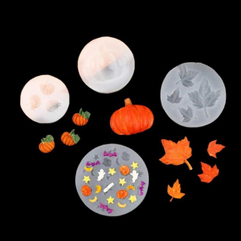 Halloweens Party Baking Mould With Star Moon Pumpkin Bat Silicone Mould for Chocolate Candy Cake Decorations