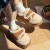 New Winter Cotton Slippers Women's Bread Shoes Wear Velcro To Keep Warm At Home Non-slip and Comfortable Velvet Bag and Cotton Shoes