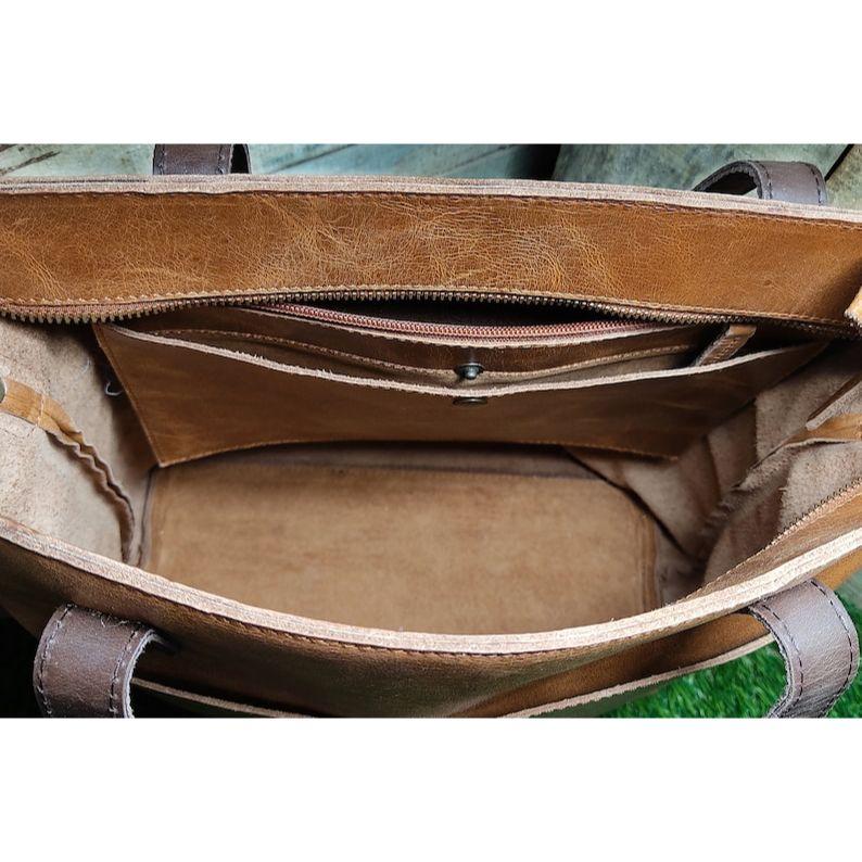 leather tote bag for women gift large leather work bag Personalized purse gift genuine leather Shoulder shopper for mother girlfriend laptop