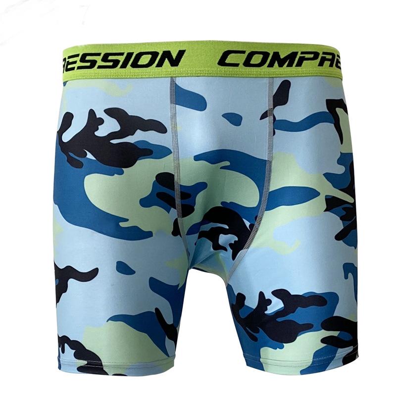 Men's Quick-Dry Camouflage Training Shorts: Moisture-Wicking, Tight-Fit Fitness Base Layer for Running