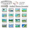New Green Scenery Series Sunset Sea Lighthouse Italian Charm Links Fit 9MM Stainless Steel Bracelet Women Men DIY Making Jewelry