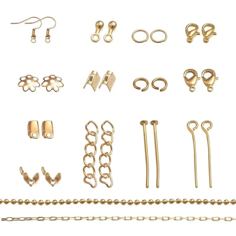 Metal Jewelry Making Kit DIY Necklace Materials Accessories Findings and Beading Wires Earring Hook Jewelry Making Supplies Kit