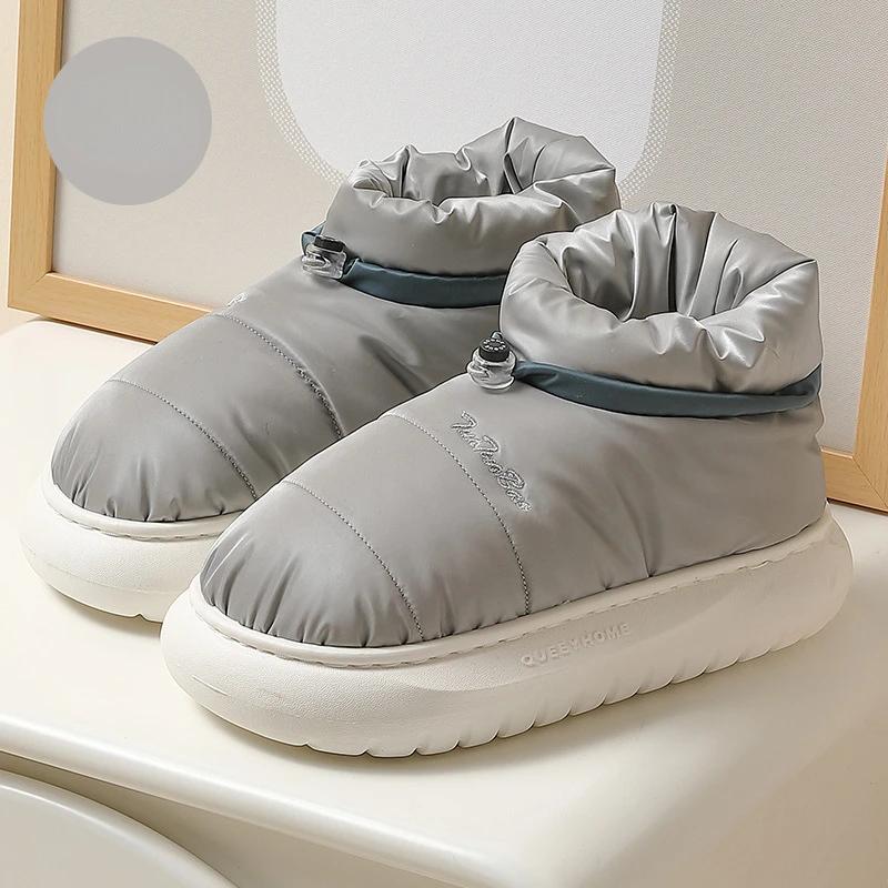Woman Boots Thick Bottom Waterproof Warm Plush Female Cotton Shoes Winter fur Leisure Chunky Round Toe Women Snow Boot