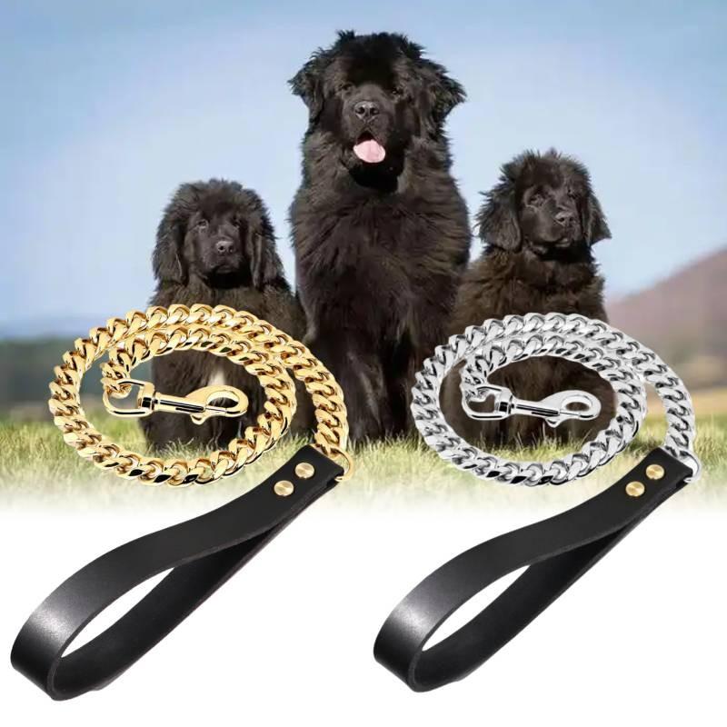 Pet Collar Training Metal Dog Chain Collar Leash  Traction Rope Stainless Belt