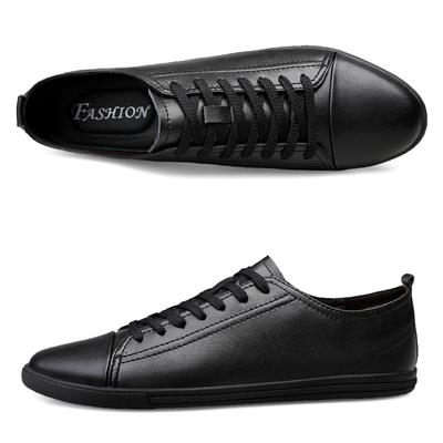 2024 Hot Sale Genuine Leather Casual Shoes Men All-match Outdoor Walking Shoes Lightweight Skate Shoes Men Flats Mens Sneakers