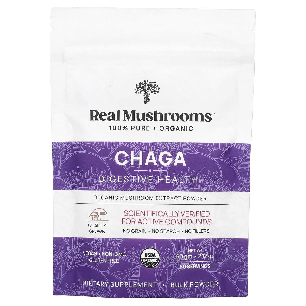 Chaga Mushroom, Organic Mushroom Extract Powder, 60G(2.12Oz)