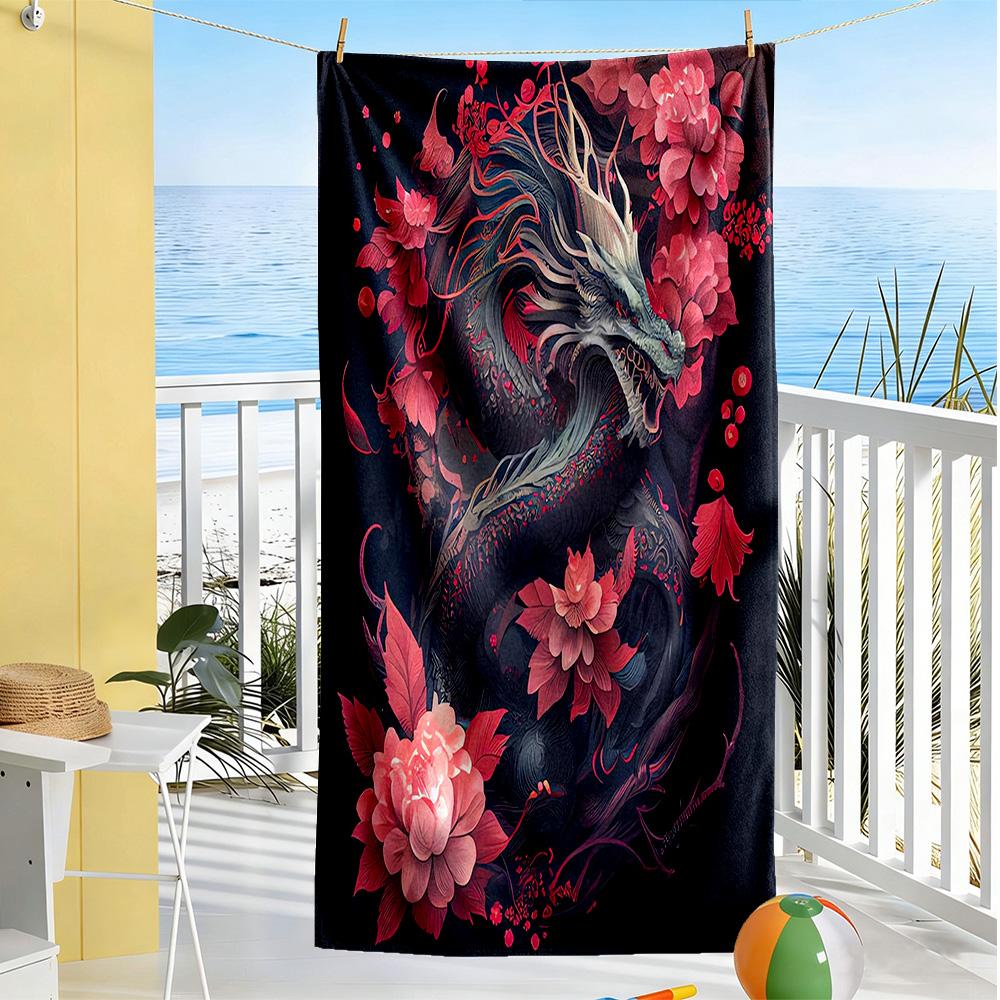 Dragon Beach Towel Super Soft Microfiber Quickdry Fabric Comfortable Lightweight