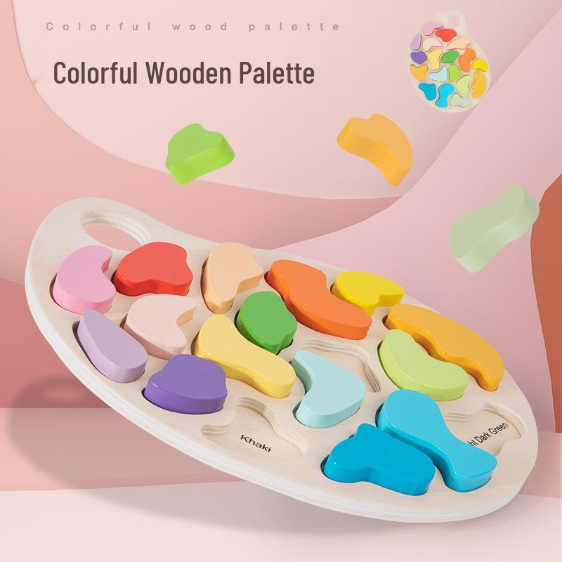 

Rainbow Wooden Color Recognition Puzzle for Early Education and Child Development