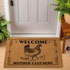 Welcome Mother Cluckers Doormat - Brown Coir Chicken Family Print Rustic Farmhouse Entrance Mat Fashionable Easy To Cleaning