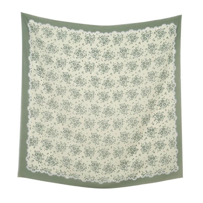 110*110cm Neuer Baumwoll-Leinen-Quadratischer Schal Damen Kopftuch Blumenmuster Halstuch Schals Kopftuch Bandanas Haargummi Stirnbänder