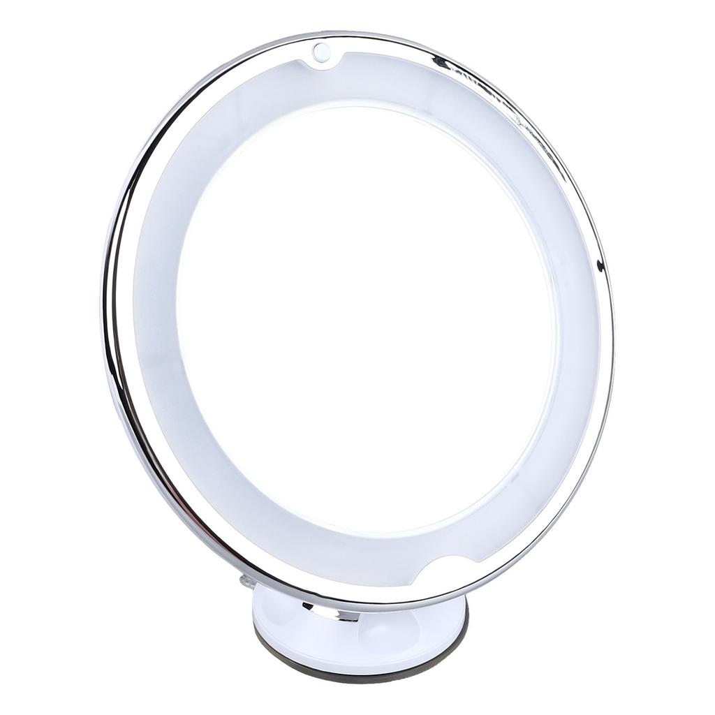 Oglindă LED pentru Machiaj cu Mărire 10X, Iluminată, Tip Ventuză, Pliabilă, Portabilă, Oglindă Cosmetică pentru Călătorii, Acasă