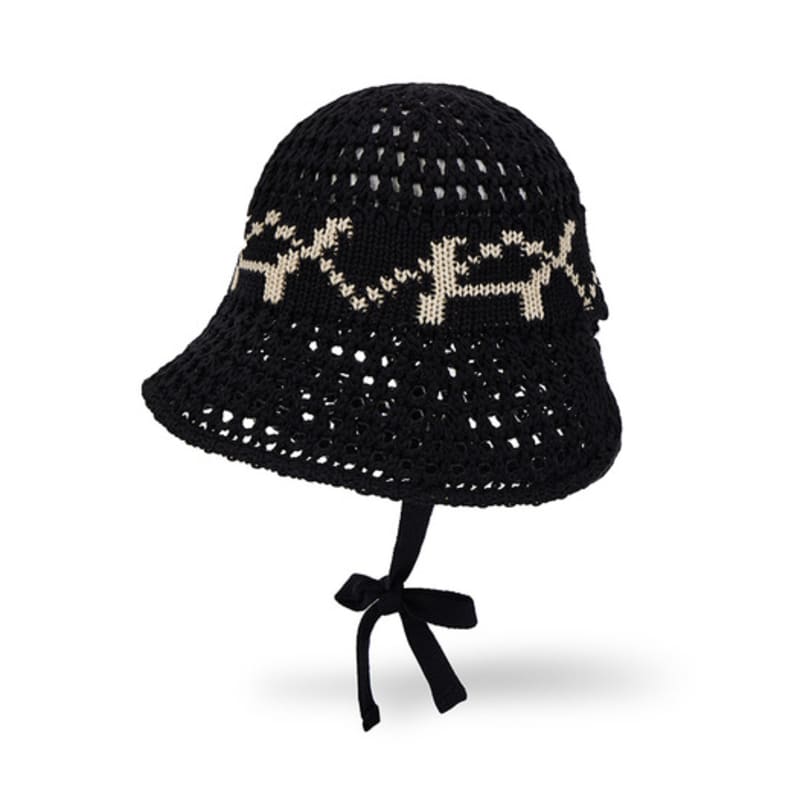 VARZAR VA Digital Logo Punching Bonnet Hat Black