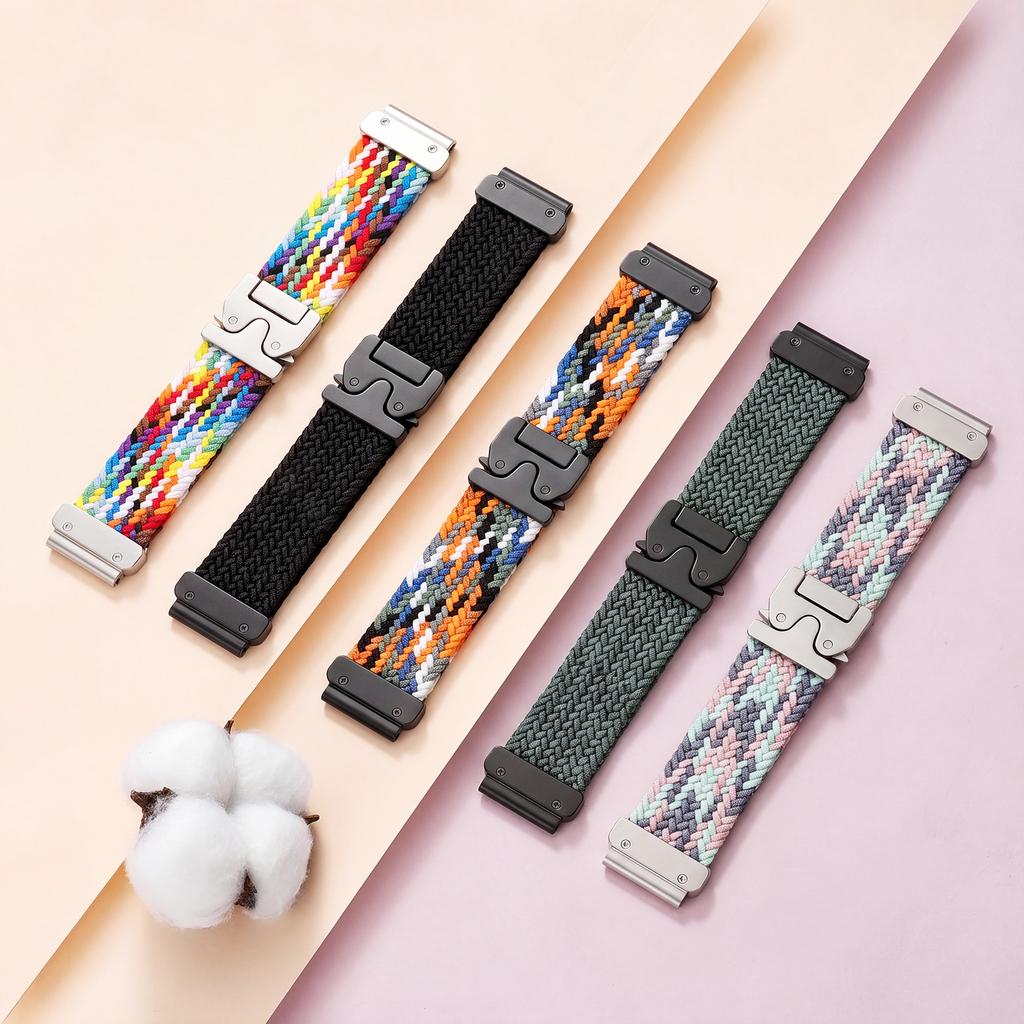 רצועת שעון ניילון נמתחת QuickFit 20/22/26 מ"מ עבור Garmin Fenix 8/7/6/5 Forerunner 965/955/945 Instinct Tactix רצועת שעון אלסטית