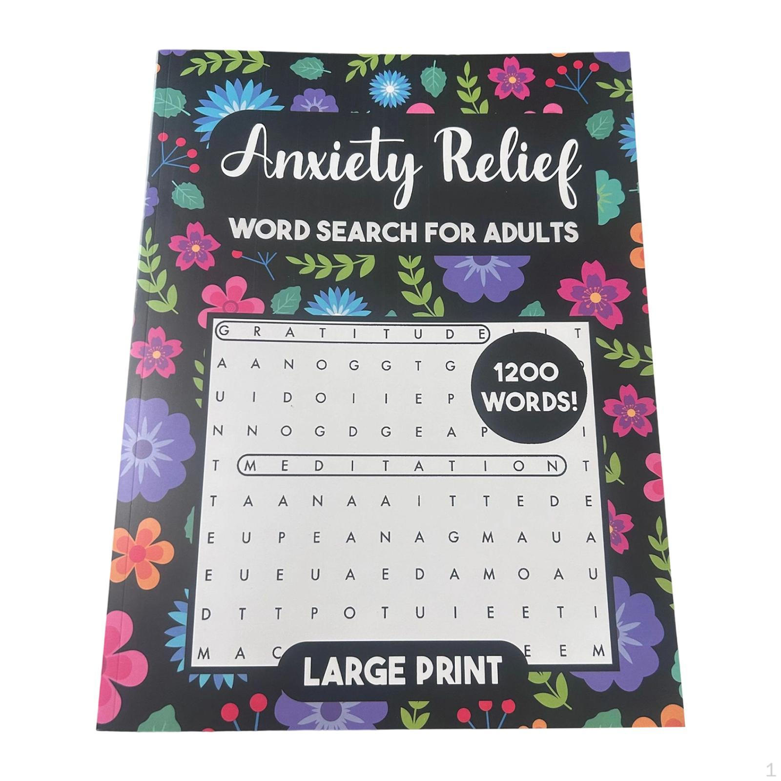 

Поиск слов для взрослых Книга-головоломка 1200 слов Игра для мозга Крупный шрифт Найдите Опытный