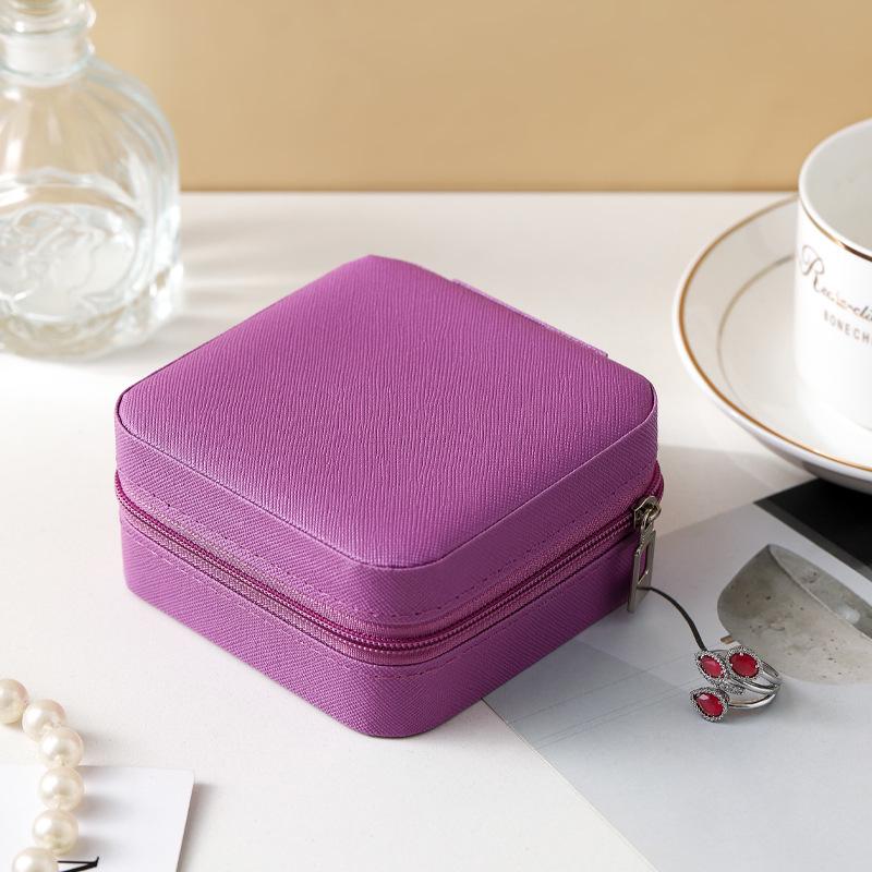 

Запираемая кожаная дорожная шкатулка для ювелирных изделий - маленькая, портативная, высококачественная подарочная коробка 10x10x5 cm