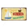 Beach Souvenir License Plate, Seaside Metal Sign 15x30cm
