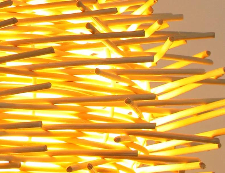 Japanese Bamboo Chandelier Chinese Style Rattan Woven Hanging Light Ceiling Lamp for Home Cafe Bar Decorate Restaurant Lighting