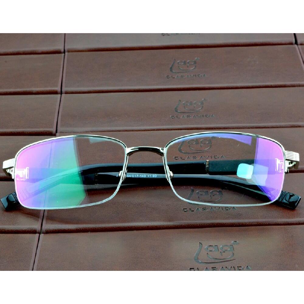 Clara Vida-Antireflective Reading Glasses for Men, Manager, Trend, Half Rim, + 1 To + 4