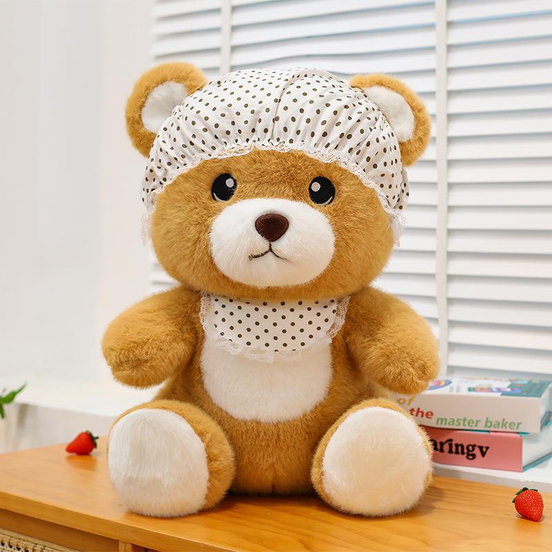New cute bear family doll couple teddy bear plush toy press doll for girls gift doll