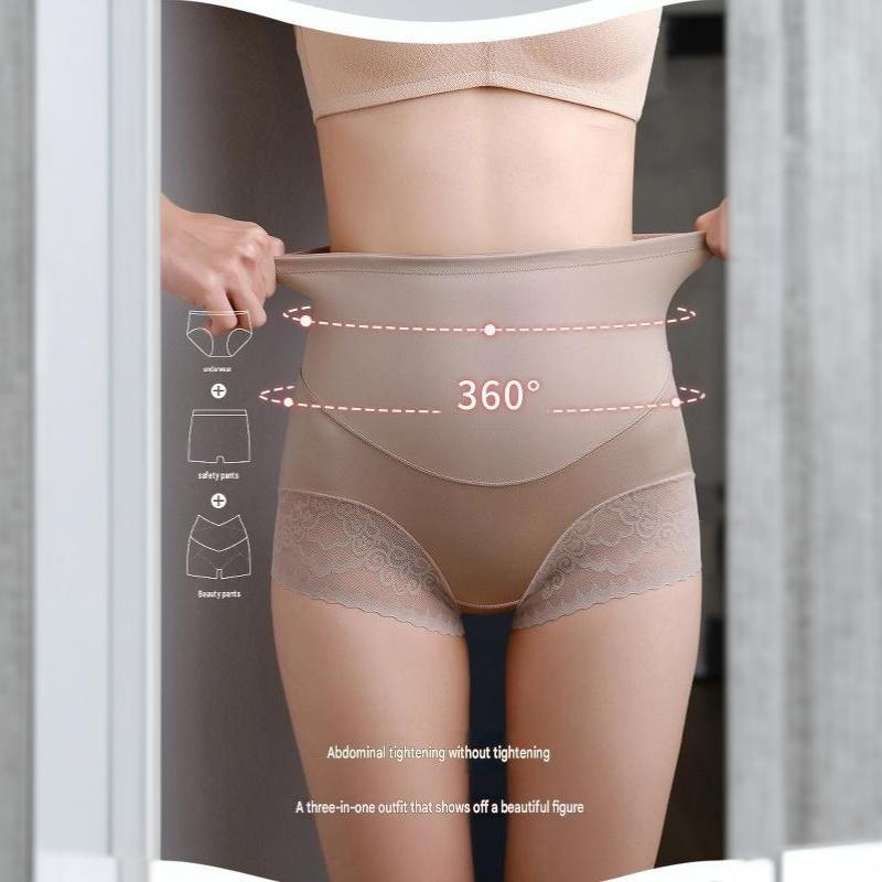 High Waist Lace Shaping Panties Breathable Tummy Control Butt Lifter Postpartum Slim Hip Waist Trainer Underwear For Women