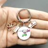 Paint Fashion Creative Nurse Medical Syringe Stethoscope Image Keychain Glass Suitable Nurses and Doctors Key Ring Pendant Gift
