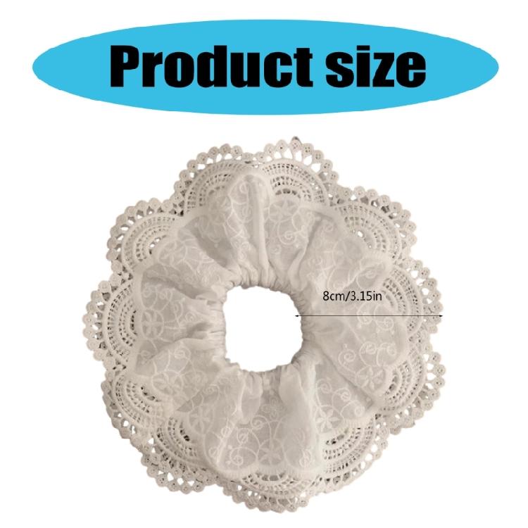 White Lace Flower Hair Scrunchies for Women Hair Elastic Aesthetic Hair Tie Hair Scrunchy Hair Circles Braid Holder