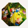 1pc Snow White and Seven Dwarfs Auto Open Close Umbrella, Portable 3-Fold Design with 8-Bone Iron Frame, Outdoor, for Fans, Travelers, Daily
