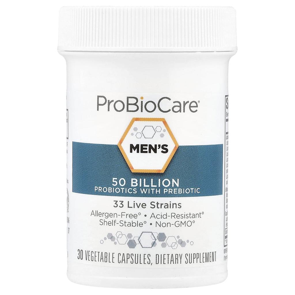 Men's Probiotic with Prebiotics, 5 Billion, 30 Veggie Caps