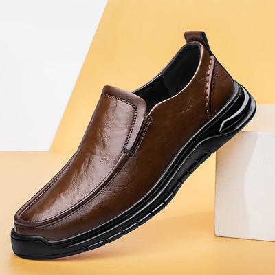 Herren Echtleder Freizeitschuhe Klassische Einfache Bequeme Herren Slipper Slip-on Business Schuhe Weiche Mokassins Atmungsaktive Fahrschuhe