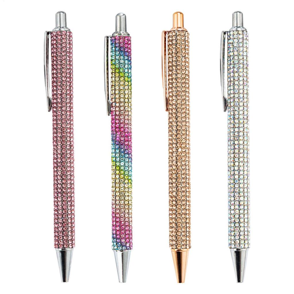 1pc Pearl Rhinestone Ballpoint Pen High Quality Ballpoint Pen Luxury Rhinestone Metal Stationery For School Office 4 Colors
