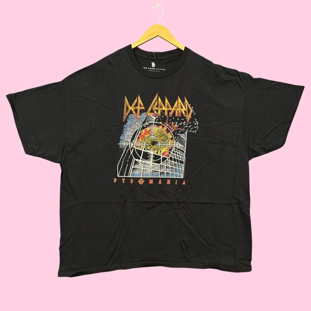 Def Leppard Pyromania Album Heavy Metal Band Oversized Tee XXL