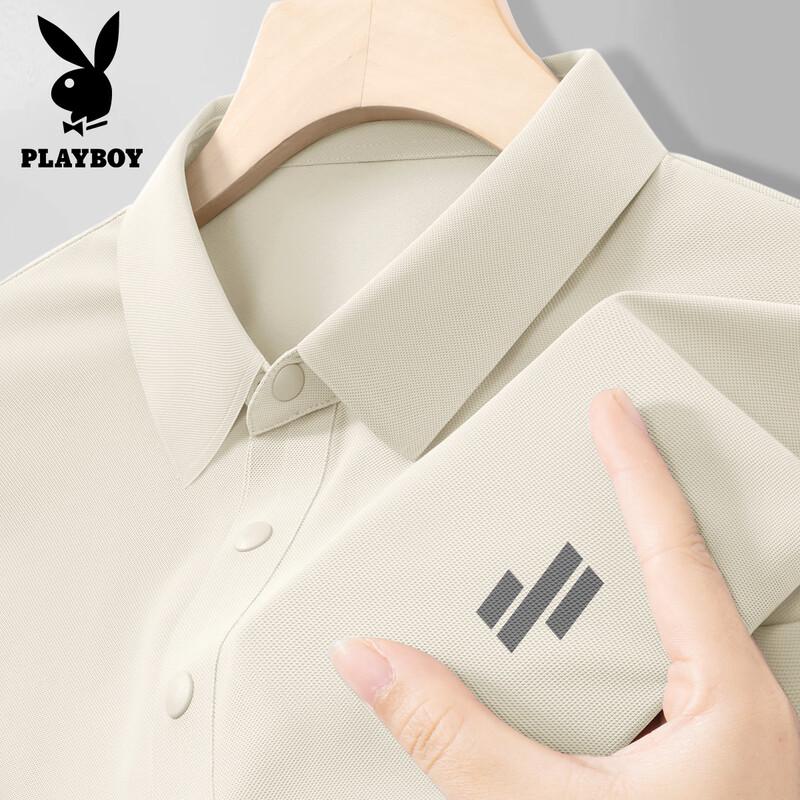 

Playboy Men s Ice Silk Short Sleeve Polo Shirt L