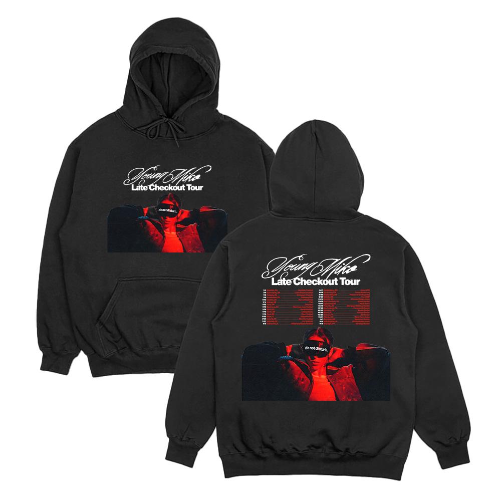 Young Miko Late Checkout Tour Hoodies Young Miko Late Checkout Tour Sweatshirts Men Casual Clothes Street Style Women Tops XS чёрный
