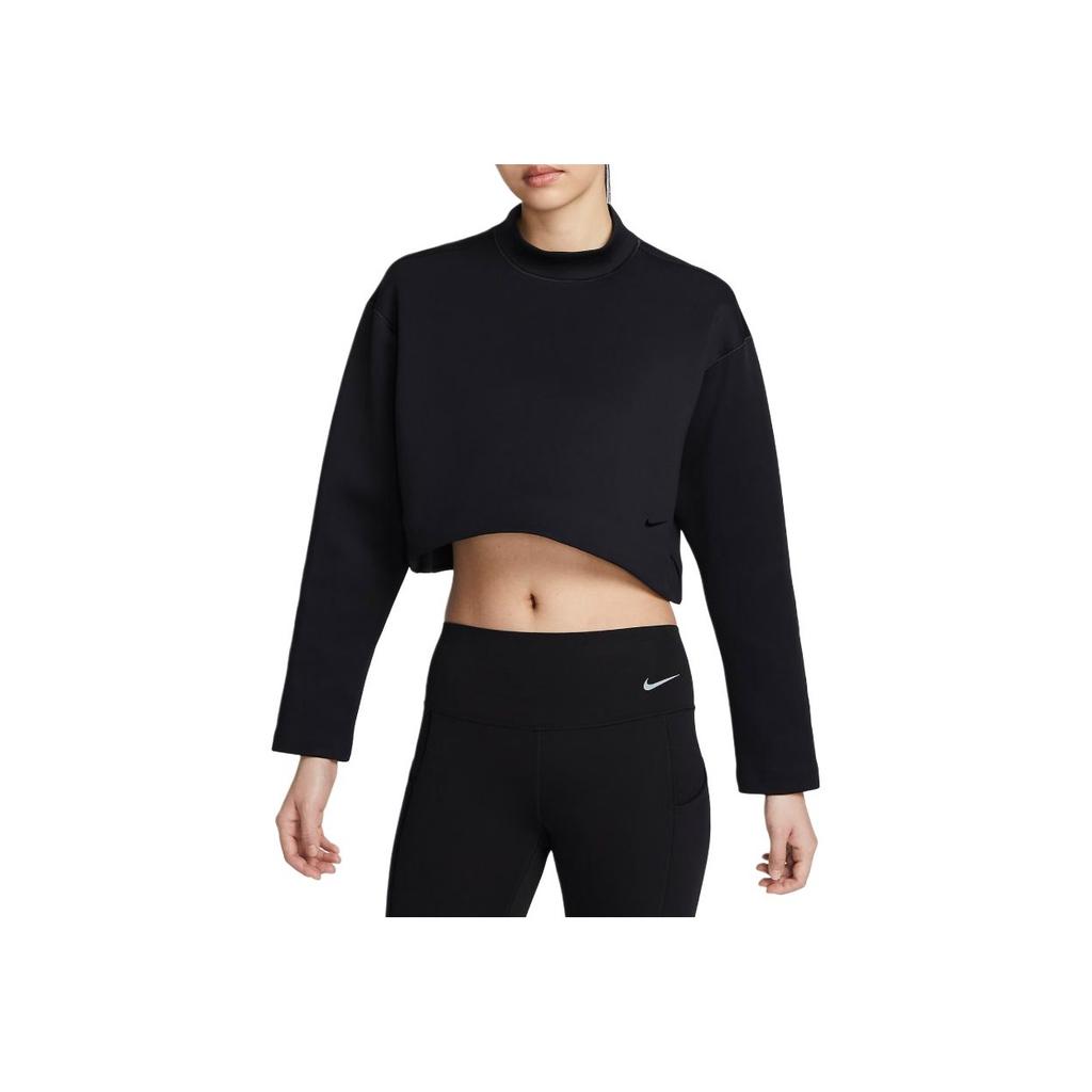 Nike FutureMove Cropped Loose Casual Sweatshirt Women Tops Black FN2793-010