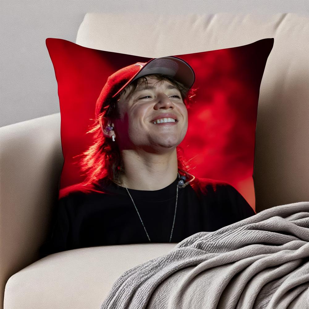 Latin Handsome Singer PPaulo Londra Cushion Cover Pillowcase Antidustmite Invisible Zipper Short Plush Sofa Cushion