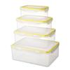 Microwave-Safe Rectangular Plastic Bento Box with Lid for Fresh Storage