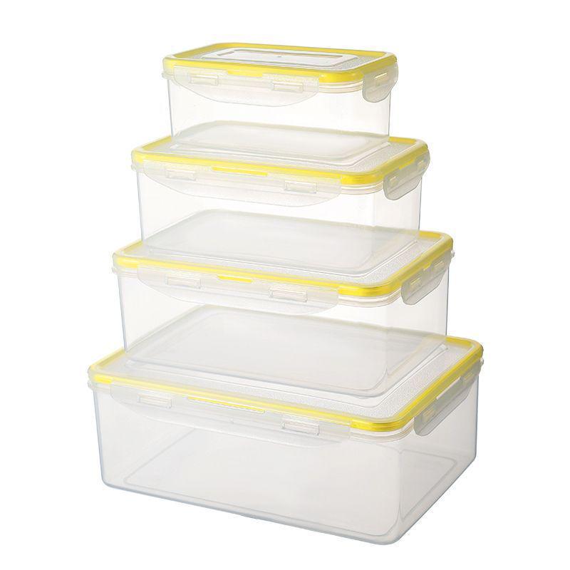 Microwave-Safe Rectangular Plastic Bento Box with Lid for Fresh Storage