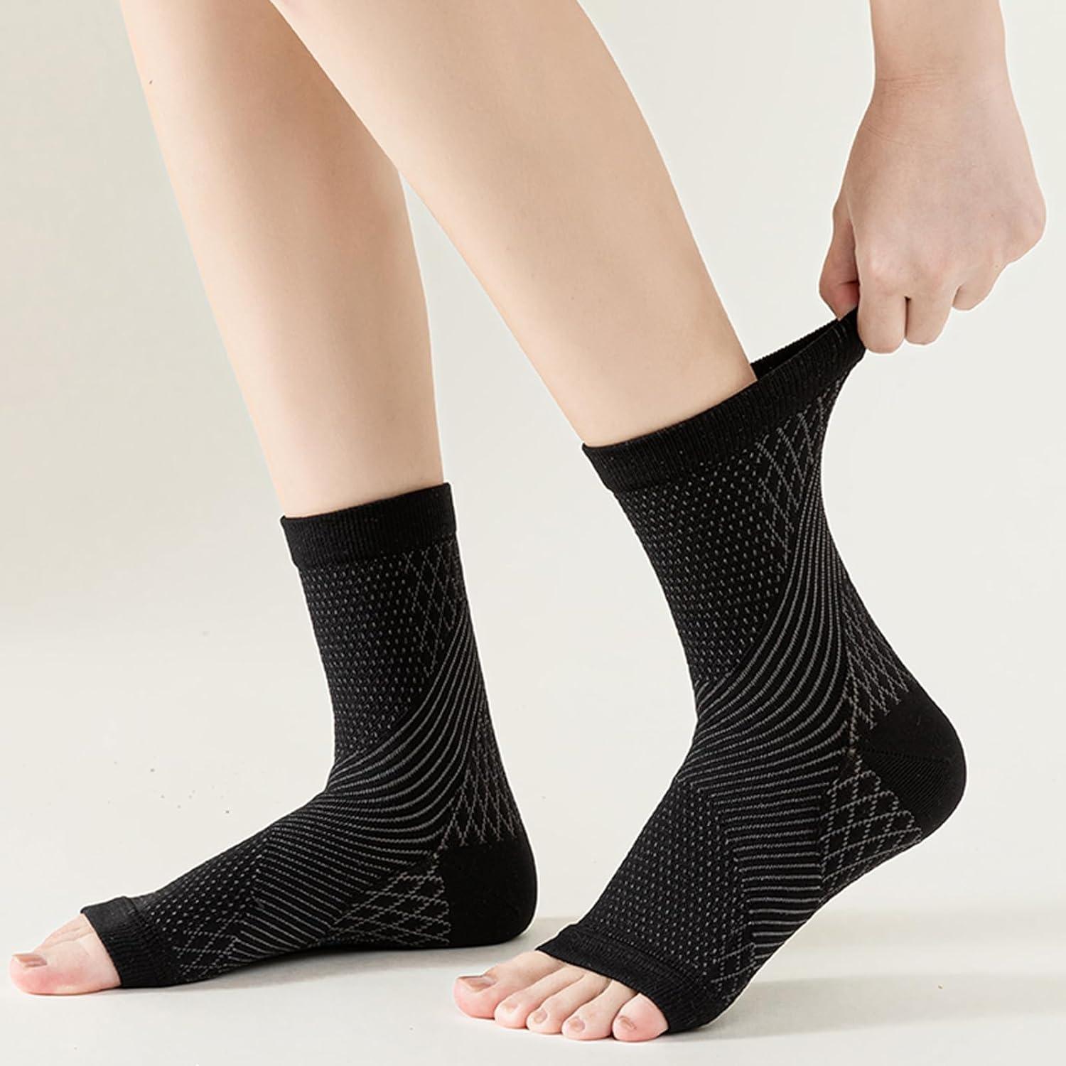 

Neuropathy Socks For Women And Men, Nano Soothe Relief Compression Socks Toeless Compression Socks L/XL