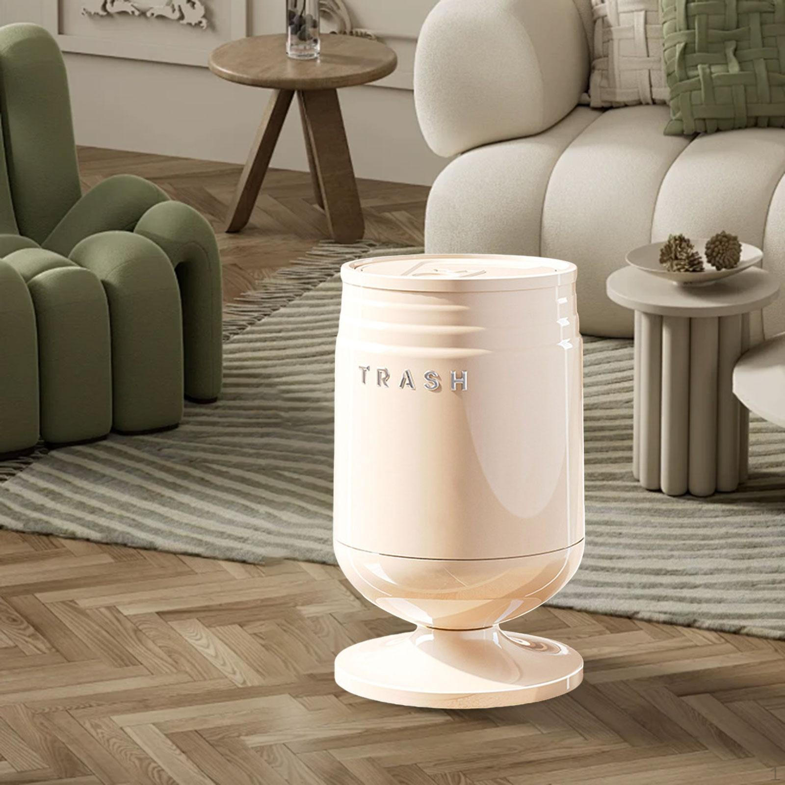 

Trash Can Dustbin Garbage Bin Modern Portable Storage Bucket Wastebasket Rubbish for Bathroom M