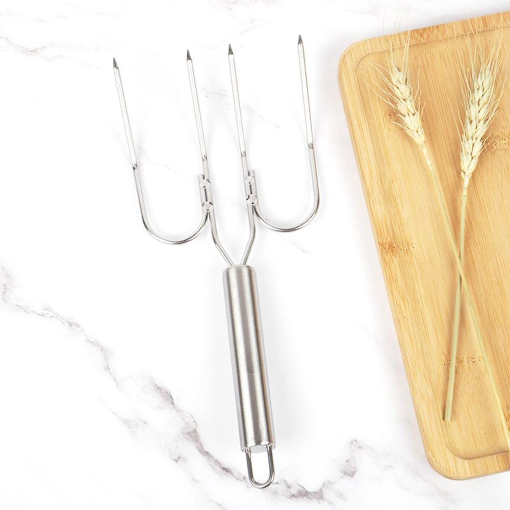 Meat Ham Roaster Stainless Steel Chicken Carving Fork Lifter Turkey Fork Barbecue Tool