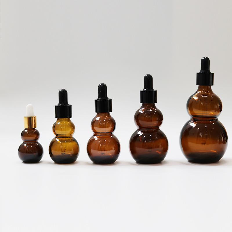 Essential Oil Bottle Empty Bottle 5-100ml Brown Glass Sample Glue Head Dropper Bottle Portable Cosmetics Sub-packaging Small Bottle
