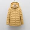 Women's 90% White Duck Down Simple Solid Color Hooded Detachable Lightweight Down Jacket