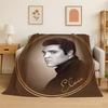 Coperta morbida in flanella retrò The King E-Elvis Presley, Coperta accogliente per letto, Divano, Divanetto, Camera da letto, Soggiorno, Viaggio, Picnic