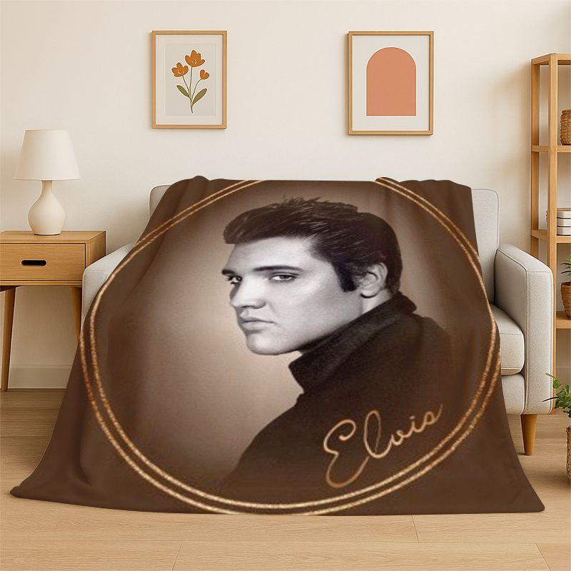 Coperta morbida in flanella retrò The King E-Elvis Presley, Coperta accogliente per letto, Divano, Divanetto, Camera da letto, Soggiorno, Viaggio, Picnic
