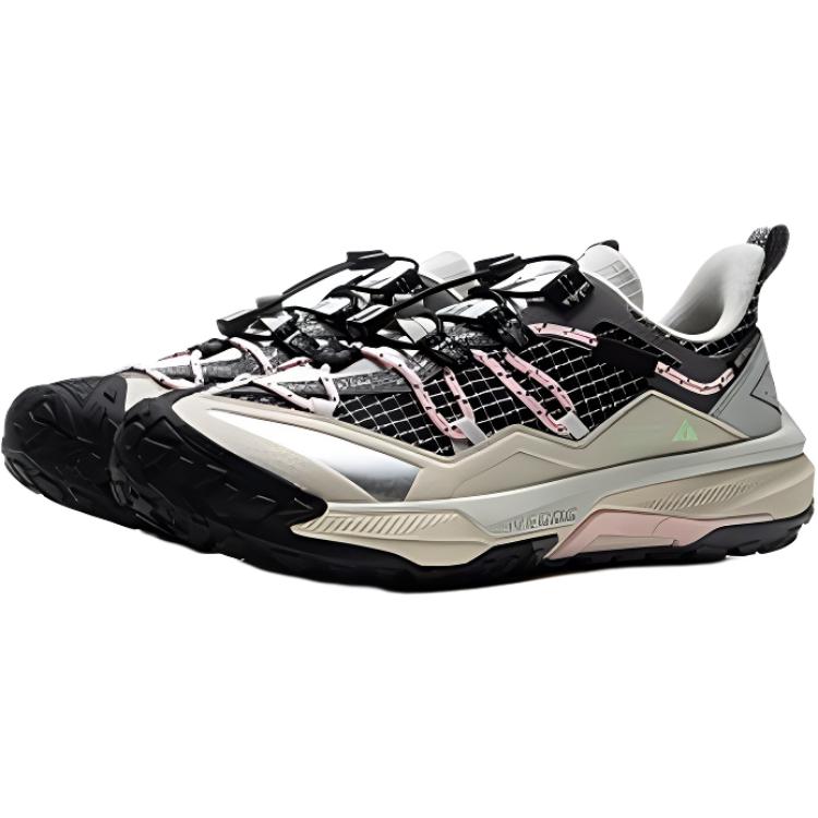 Li Ning Kids Outdoor Comfortable Versatile Shock Absorbing Wear Resistant Low Top Shoes Kids shoes Black Gray YKEV002-2