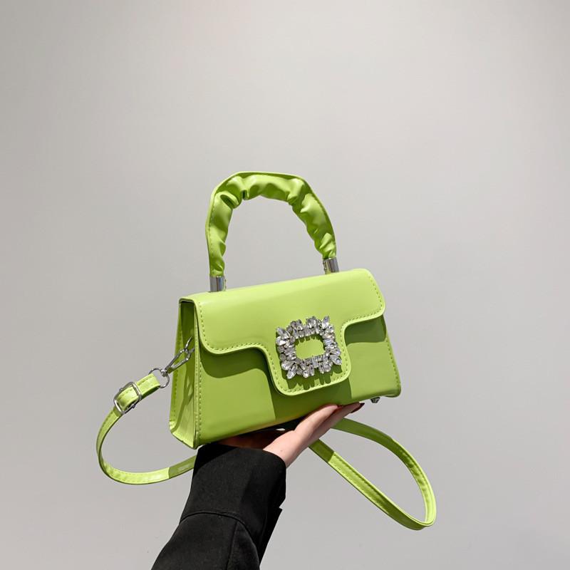 

2024 Spring New Casual Personalized Sling Bag Women Fashion Simple Shoulder Bag Street Trend Small Square Bag зелёный